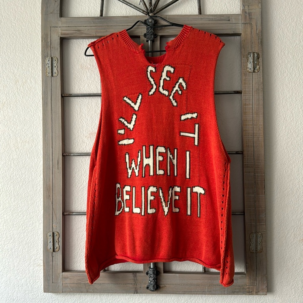 Wildfox Oversize Knit Sleeveless Sweater Top
